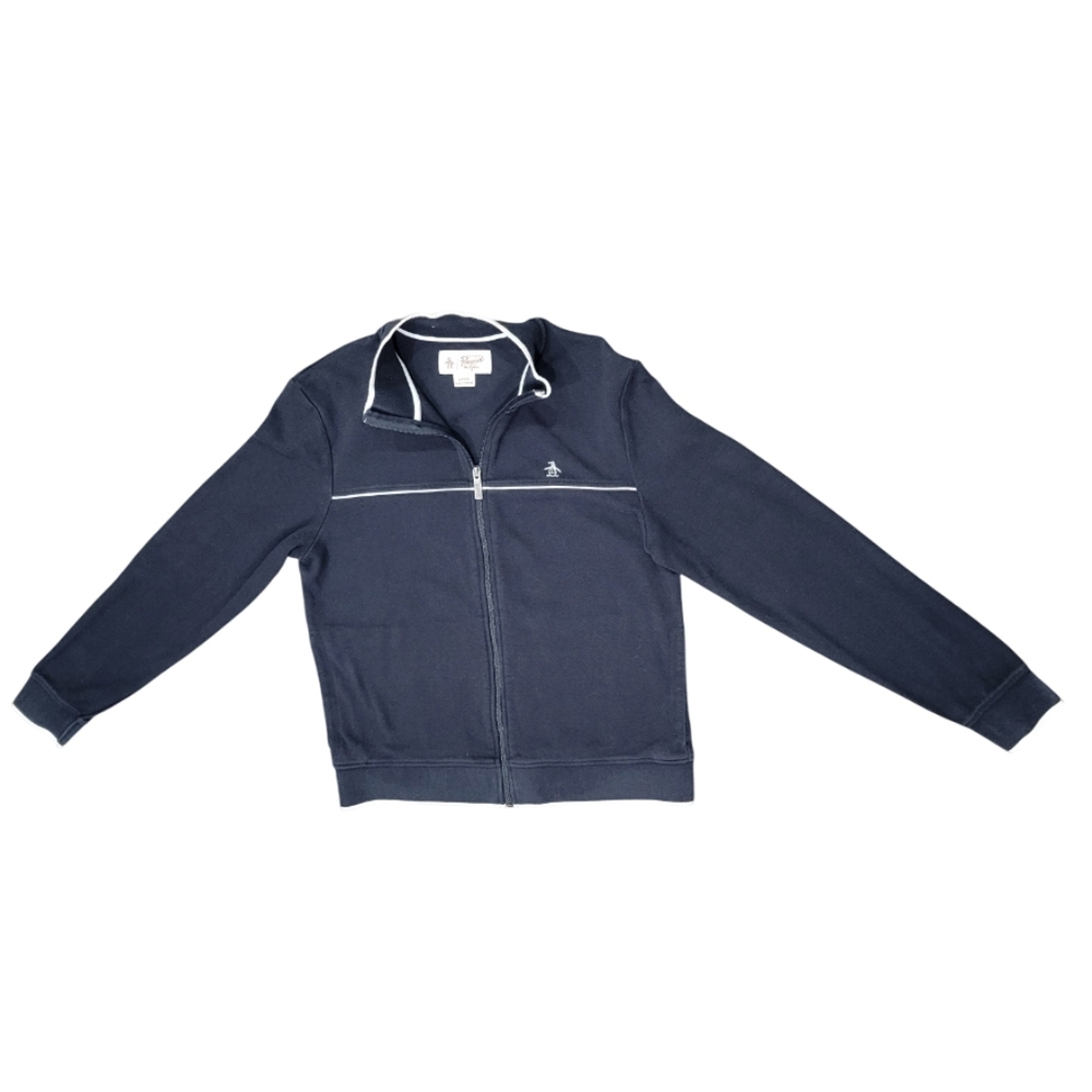 Original Penguin Men's Dark Blue Zip-Up Jacket - Size Small